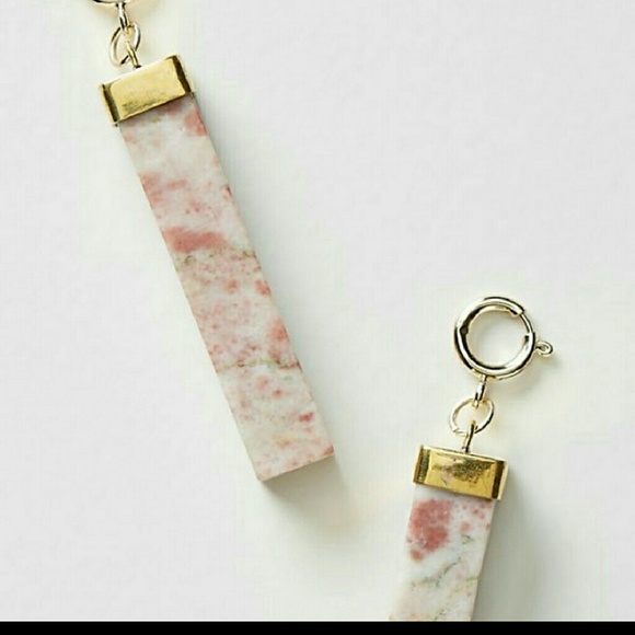 Anthropologie Pink Marble Keychain Fob Purse Charm - Picture 2 of 5